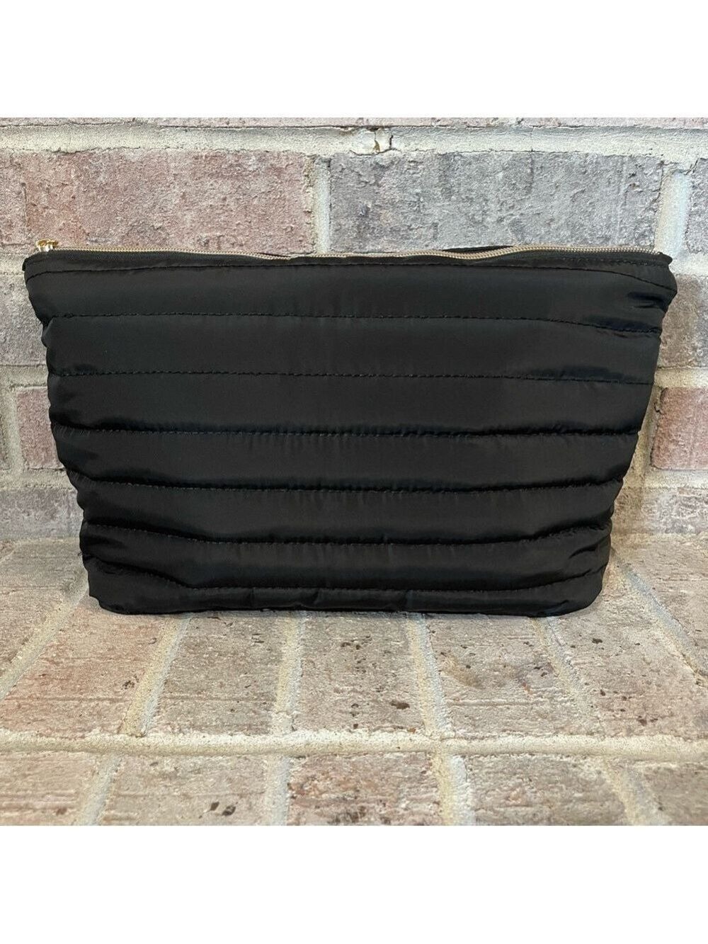 Black Quilted Cosmetic Bag